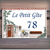 Big Enamel house plate "Bienvenue"décor with your text customized
