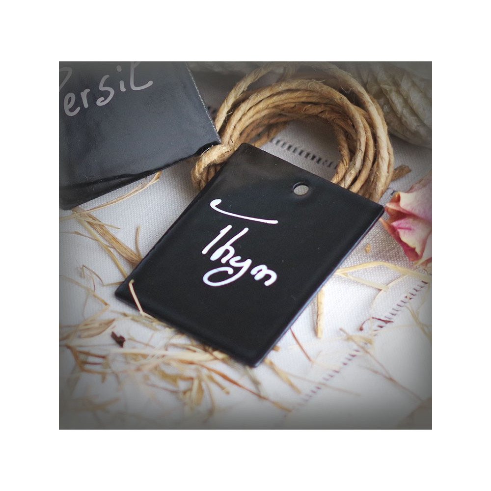 6 labels in black enamel for your garden