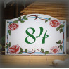 Numéro de rue émaillé décor Glycines 13,5x20cm