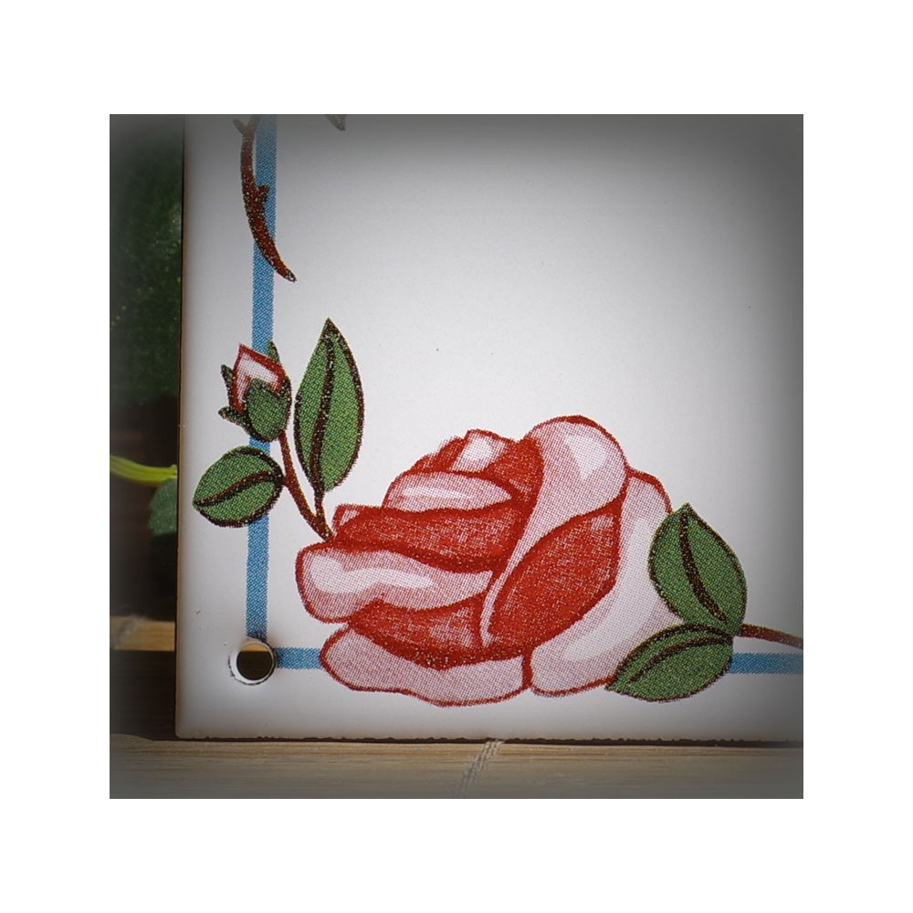 Numéro de rue émaillé décor Glycines 13,5x20cm