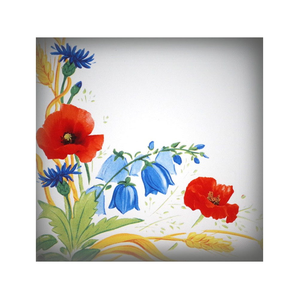 Street Number enamelled Poppies decoration 6x6in