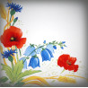 Numéro de rue émaillé décor Coquelicots 15x15cm
