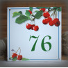 Street Number enamelled Cherries decoration 6x6in