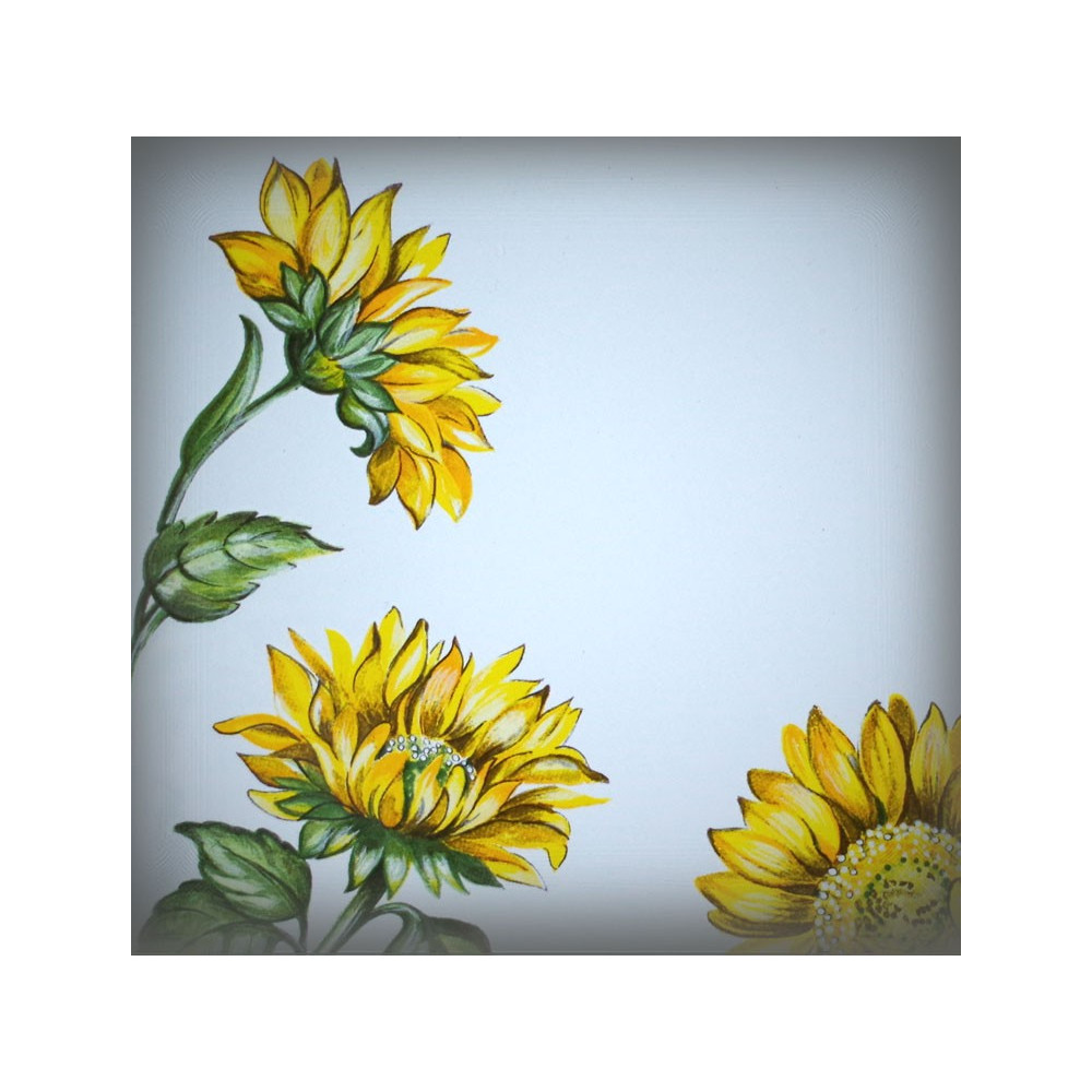 Street Number enamelled Sunflower decoration 6x6in