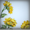 Numéro de rue émaillé décor Tournesol 15x15cm