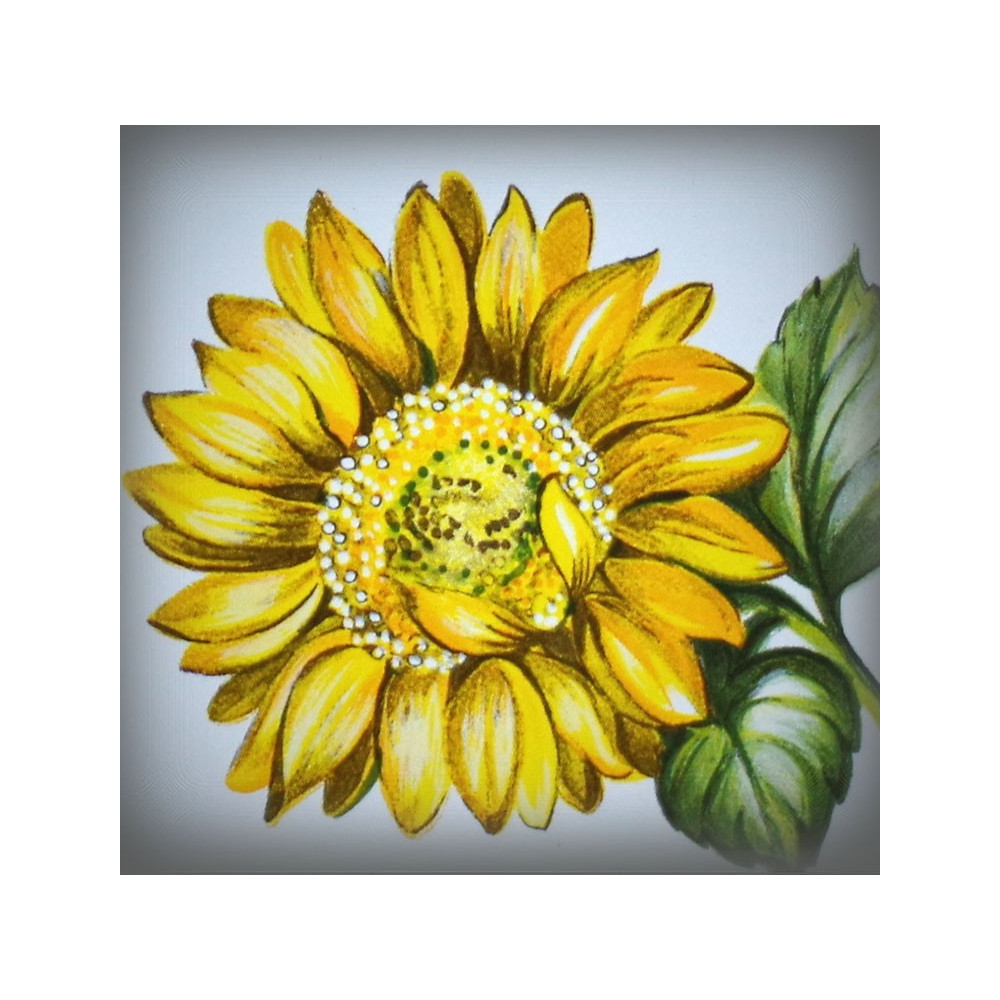 Street Number enamelled Sunflower decoration 6x6in