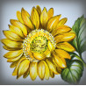 Numéro de rue émaillé décor Tournesol 15x15cm