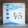 Street Number enamelled Blue Lighthouse decoration 6x6in
