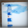Numéro de rue émaillé décor Phare bleu 15x15cm