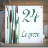 Home plate enamelled Rushes decoration 6x6in