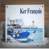 Home plate enamelled harbour decoration 6x6in