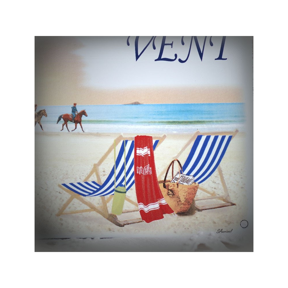 Home plate enamelled Deckchair decoration 6x6in