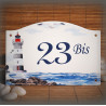 Street Number enamelled Lighthouse decor 5,4x8in
