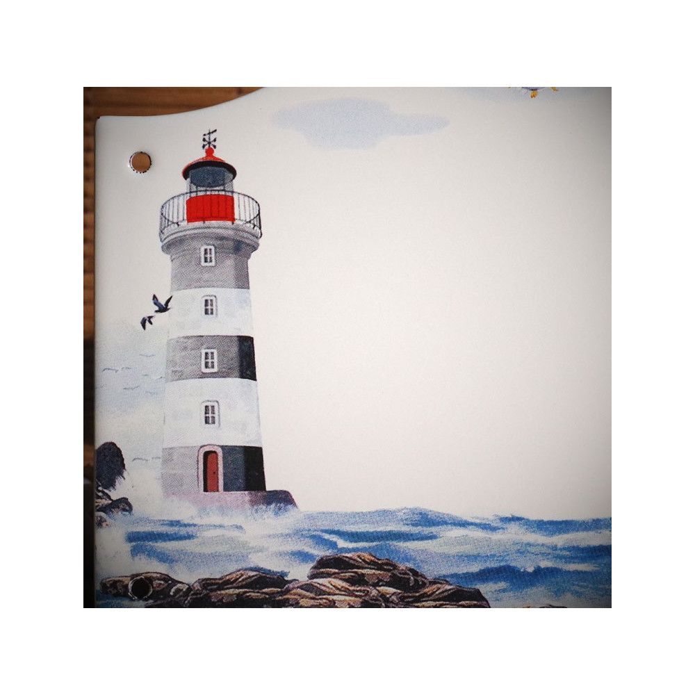 Numéro de rue émaillé décor Phare 13,5x20cm