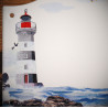 Numéro de rue émaillé décor Phare 13,5x20cm