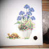 Numéro de rue émaillé décor Volets Bleus 13,5x20cm