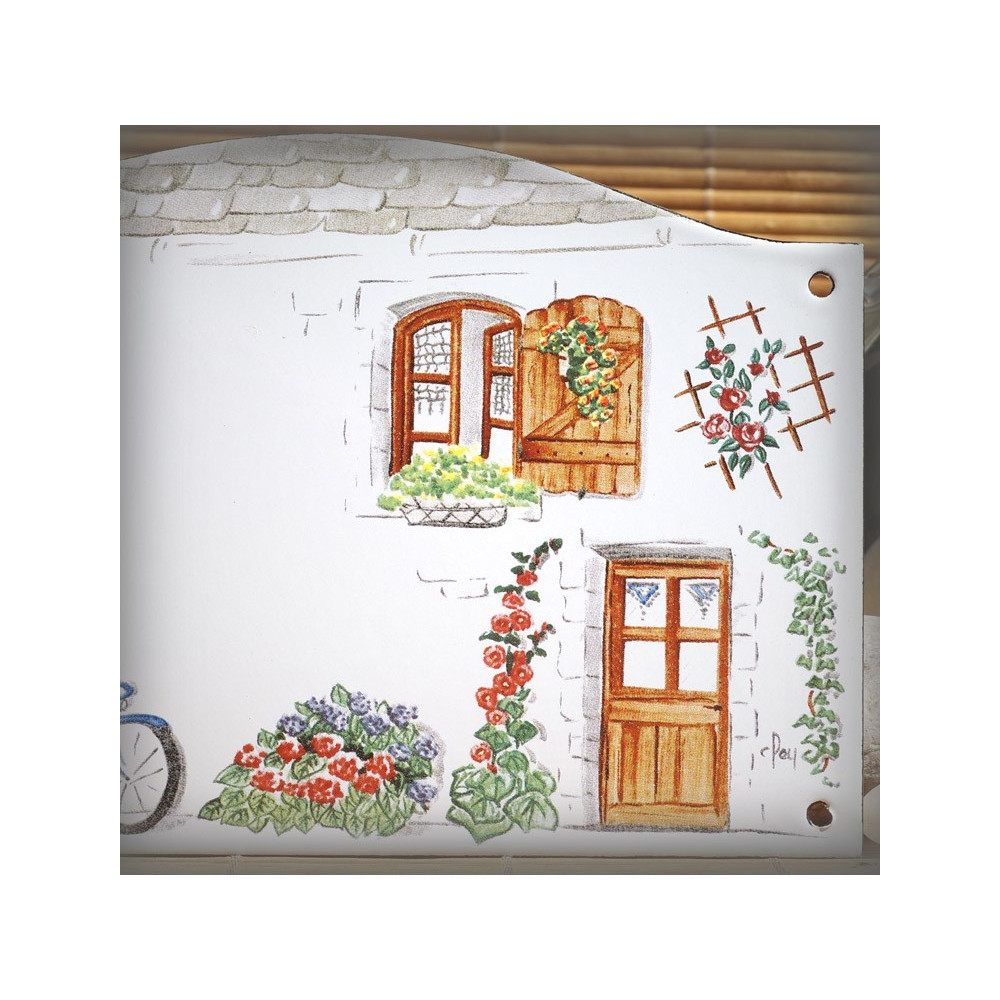 Numéro de rue émaillé décor Maison 13,5x20cm