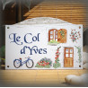 Numéro de rue émaillé décor Maison 13,5x20cm