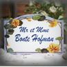 home sign enamelled Nasturtiums decor 5,2x8in