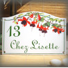 Plaque de Maison émaillé décor Fuschia 13,5x20cm