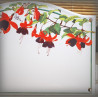 Plaque de Maison émaillé décor Fuschia 13,5x20cm
