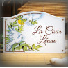 Plaque de Maison émaillé décor Colombes 13,5x20cm