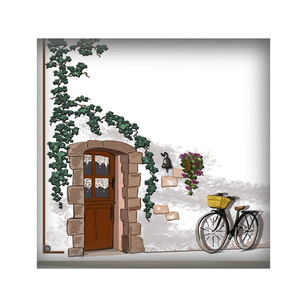 House name plate enamelled Bienvenue decoration