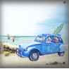 House name plate enamelled 2CV decoration