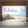 House name plate enamelled Dunes and bike decoration