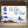 House name plate enamelled Lighthouse and sailboat decoration