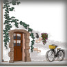 House number plate enamelled Bienvenue decoration