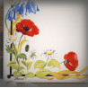 House name plate enamelled Poppies and tits decoration