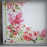 House name plate enamelled Roses and sweet peas decoration