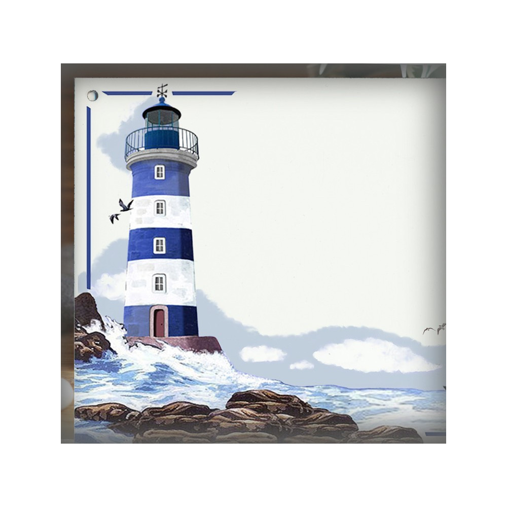 Numéro de maison émaillée décor Phare