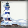 Numéro de maison émaillée décor Phare
