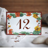 Numéro de rue émaillé décor Capucines 10,5x7cm