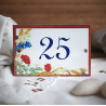 House Number sign enamelled Poppies decor 4,2x2,8in