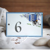 House Number sign enamelled Blue shutters decor 4,2x2,8in