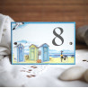 House Number sign enamelled Beach huts decor 4,2x2,8in