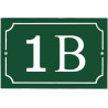 Numéro blanc émail vert 15x10cm