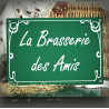Plaque émaillée à l'ancienne couleur vert 30x20cm