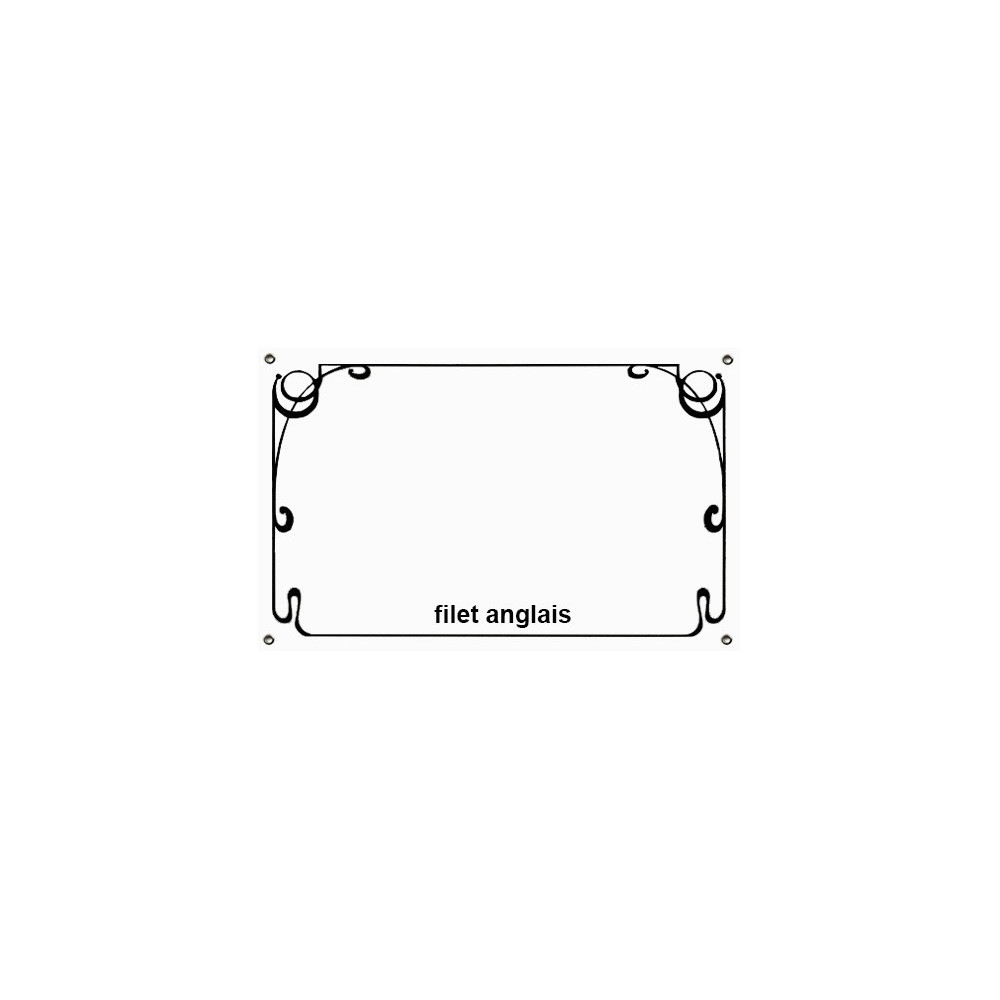 Plaque émaillée personnalisée blanc 23x14cm - filet et police au choix