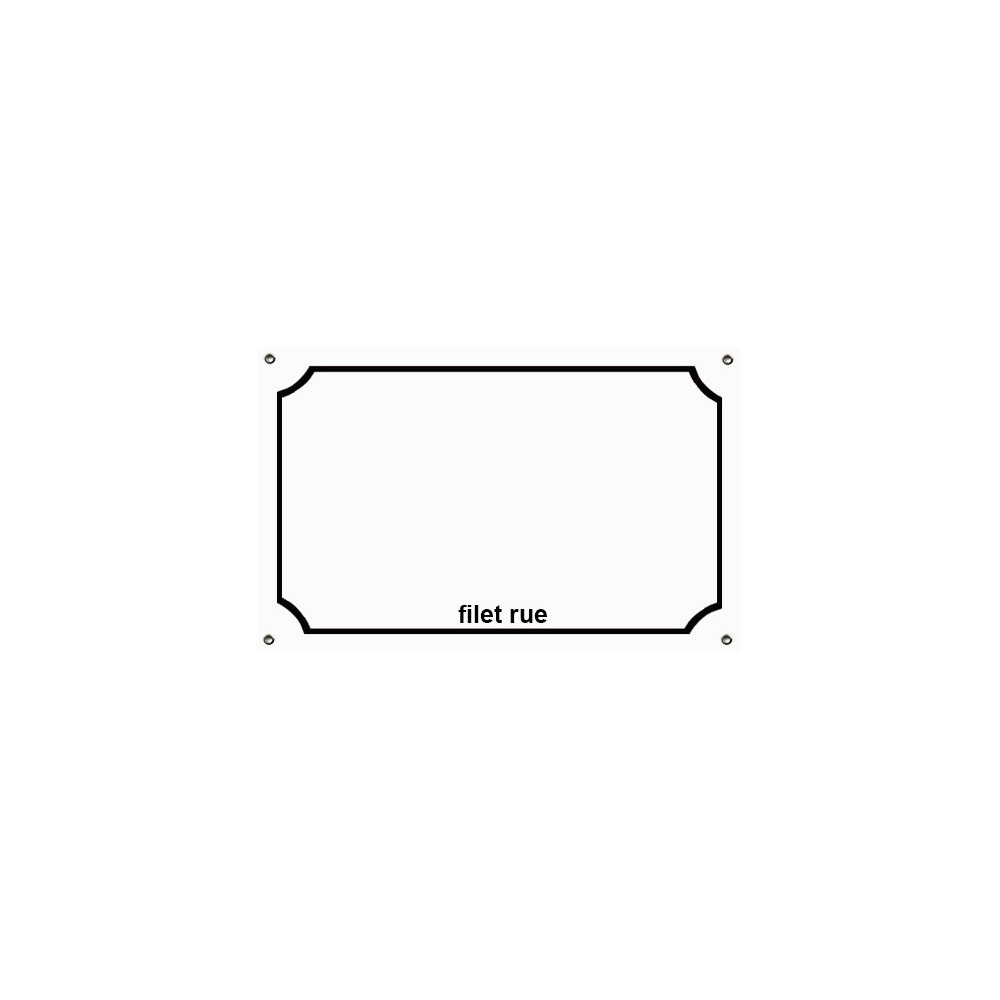 White personalized enamel plate 9.2x5.6in - net and font in the choice