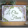 Grande Plaque de Maison décor Glycine en émail avec votre texte personnalisé
