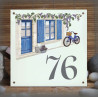 Street Number enamelled family home decoration 6x6in