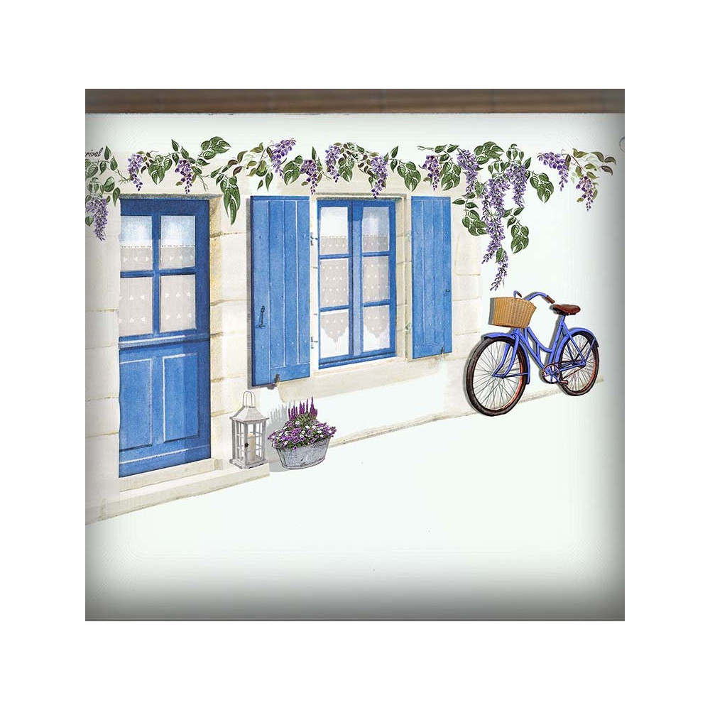 Numéro de rue émaillé décor Maison de famille 15x15cm