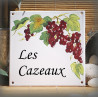 Plaque de maison émaillé décor vignes 15x15cm