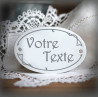 Plaque ovale émail blanc personnalisé avec votre texte