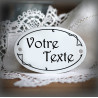 White enamel oval plate customized with your text