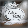 Plaque ovale émail blanc personnalisé avec votre texte